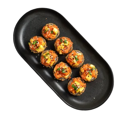 Tempura spicy salmon roll